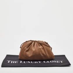 Pre Owned Bottega Veneta Brown Leather The Mini Pouch Bag