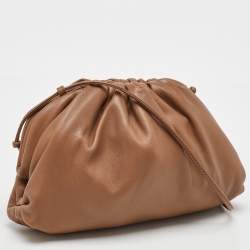 Pre Owned Bottega Veneta Brown Leather The Mini Pouch Bag