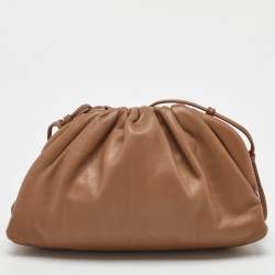 Pre Owned Bottega Veneta Brown Leather The Mini Pouch Bag