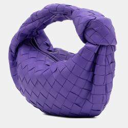 Pre Owned Bottega Veneta Purple Mini Nappa Intrecciato Jodie