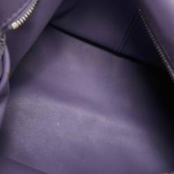 Pre Owned Bottega Veneta Purple Leather Mini Double Knot Clutch Bag