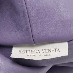 Pre Owned Bottega Veneta Purple Leather Mini Double Knot Clutch Bag