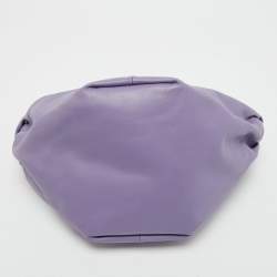 Pre Owned Bottega Veneta Purple Leather Mini Double Knot Clutch Bag