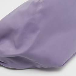 Pre Owned Bottega Veneta Purple Leather Mini Double Knot Clutch Bag