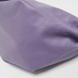 Pre Owned Bottega Veneta Purple Leather Mini Double Knot Clutch Bag