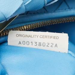 Pre Owned حقيبة بوتيغا فينيتا جودي جلد إنتريشياتو أزرق فاتح صغيرة