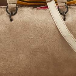 Pre Owned Bottega Veneta Multicolor Pebbled Leather Double Zip Satchel