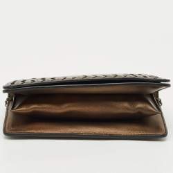Pre Owned Bottega Veneta Bronze Intrecciato Leather Chain Clutch
