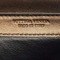 Pre Owned Bottega Veneta Bronze Intrecciato Leather Chain Clutch