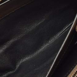 Pre Owned Bottega Veneta Bronze Intrecciato Leather Chain Clutch