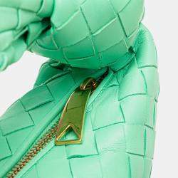 Pre Owned Bottega Veneta Green Mini Nappa Intrecciato Jodie