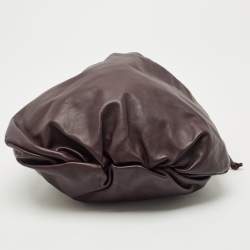 Pre Owned Bottega Veneta Dark Purple Leather Medium Bulb Shoulder Bag