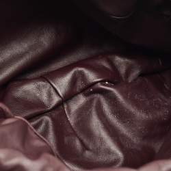 Pre Owned Bottega Veneta Dark Purple Leather Medium Bulb Shoulder Bag