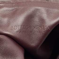 Pre Owned Bottega Veneta Dark Purple Leather Medium Bulb Shoulder Bag