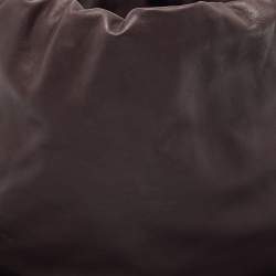 Pre Owned Bottega Veneta Dark Purple Leather Medium Bulb Shoulder Bag