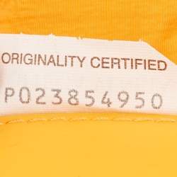 Pre Owned Bottega Veneta Orange Intreccio Nylon Medium Padded Tech Cassette Bag