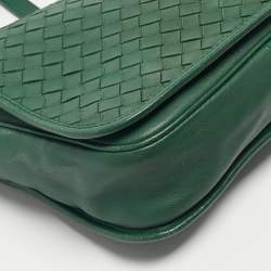مملوكة مسبقًا حقيبة كروس بوتيغا فينيتا إنتريشياتو جلد رفراف أخضر