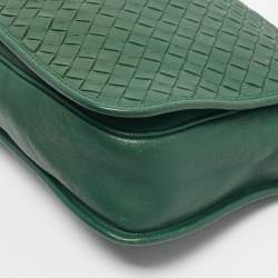 مملوكة مسبقًا حقيبة كروس بوتيغا فينيتا إنتريشياتو جلد رفراف أخضر