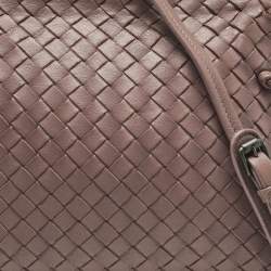 Pre Owned Bottega Veneta Mauve Intrecciato Leather Nodini Crossbody Bag