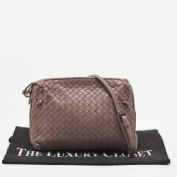 Pre Owned Bottega Veneta Mauve Intrecciato Leather Nodini Crossbody Bag