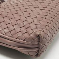 Pre Owned Bottega Veneta Mauve Intrecciato Leather Nodini Crossbody Bag