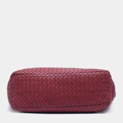 Pre Owned Bottega Veneta Red Intrecciato Leather Tote