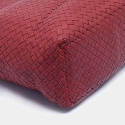Pre Owned Bottega Veneta Red Intrecciato Leather Tote