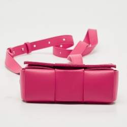 Pre Owned  حقيبة كتف بوتيغا فينيتا كاسيت ميني جلد انتشريسو وردي 