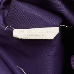 Pre Owned Bottega Veneta Purple Intrecciato Printed Nylon and Leather Tote