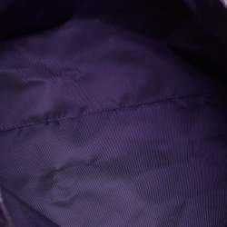 Pre Owned Bottega Veneta Purple Intrecciato Printed Nylon and Leather Tote