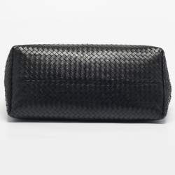 Pre Owned Bottega Veneta Black Intrecciato Leather Large Cabat Tote