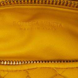Pre Owned Bottega Veneta Yellow Mini Nappa Intrecciato Jodie