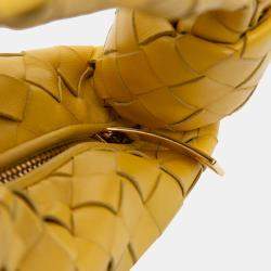 Pre Owned Bottega Veneta Yellow Mini Nappa Intrecciato Jodie
