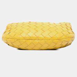Pre Owned Bottega Veneta Yellow Mini Nappa Intrecciato Jodie