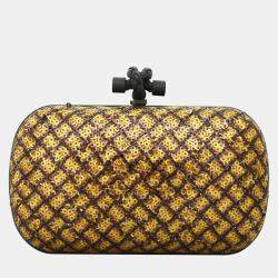 Pre Owned Bottega Veneta Sequin Knot Clutch