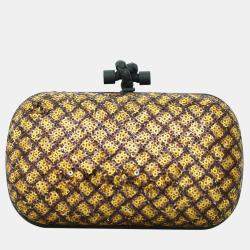 Pre Owned Bottega Veneta Sequin Knot Clutch
