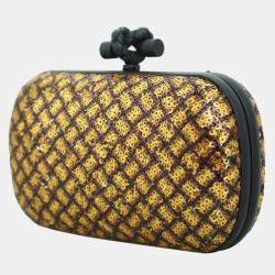 Pre Owned Bottega Veneta Sequin Knot Clutch