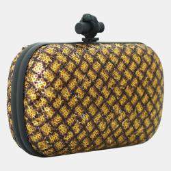 Pre Owned Bottega Veneta Sequin Knot Clutch