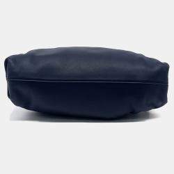 Pre Owned Bottega Veneta Navy Blue Butter Calf Leather Crossbody Bag