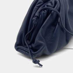 Pre Owned Bottega Veneta Navy Blue Butter Calf Leather Crossbody Bag