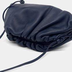 Pre Owned Bottega Veneta Navy Blue Butter Calf Leather Crossbody Bag