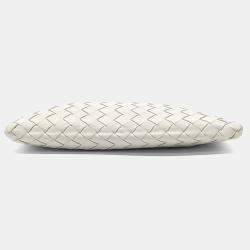 Pre Owned Bottega Veneta White Leather Mesh Clutch