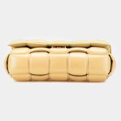 Pre Owned Bottega Veneta Yellow Nappa Intrecciato Padded Cassette Crossbody Bag