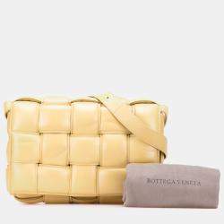 Pre Owned Bottega Veneta Yellow Nappa Intrecciato Padded Cassette Crossbody Bag