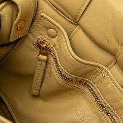 Pre Owned Bottega Veneta Yellow Nappa Intrecciato Padded Cassette Crossbody Bag