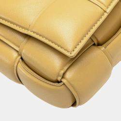 Pre Owned Bottega Veneta Yellow Nappa Intrecciato Padded Cassette Crossbody Bag