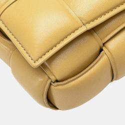 Pre Owned Bottega Veneta Yellow Nappa Intrecciato Padded Cassette Crossbody Bag