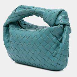 Pre Owned Bottega Veneta Blue Mini Nappa Intrecciato Jodie