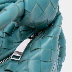 Pre Owned Bottega Veneta Blue Mini Nappa Intrecciato Jodie