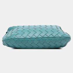 Pre Owned Bottega Veneta Blue Mini Nappa Intrecciato Jodie